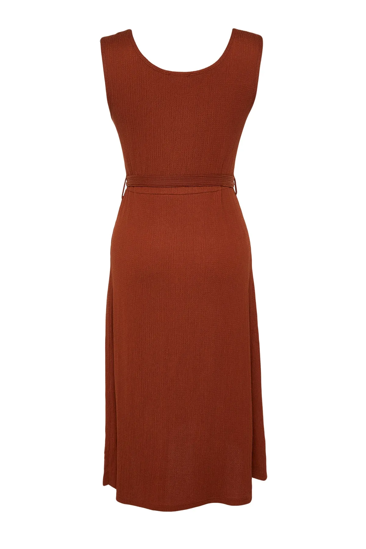 Trendyol Curve  Zweireihiges Strickkleid mit Fliesengürtel TBBSS22AH0144