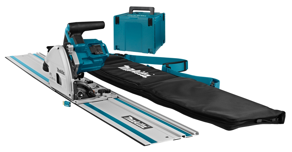 Makita DSP601ZJU2 Ασύρματο πριόνι βυθιζόμενο AWS 2 x 18V χωρίς μπαταρίες και φορτιστή + οδηγός 1500mm + τσάντα