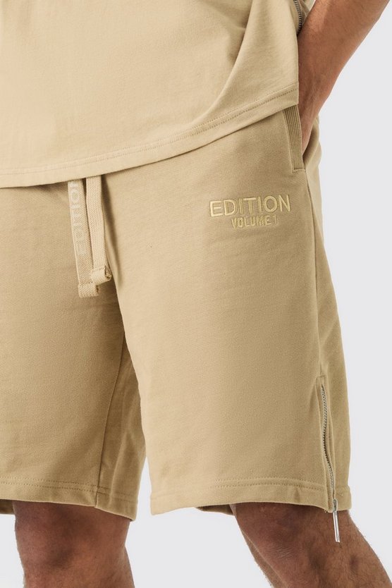 Oversize Shorts mit Reißverschluss-Saum