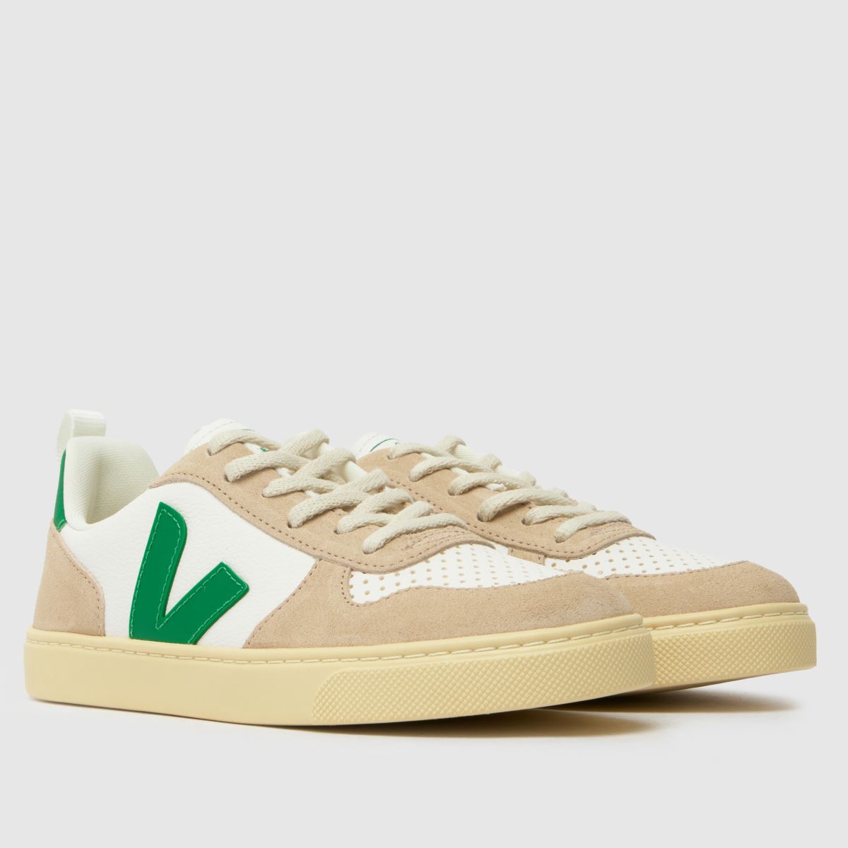 VEJA vita & beige v-10 juniorsneakers för pojkar