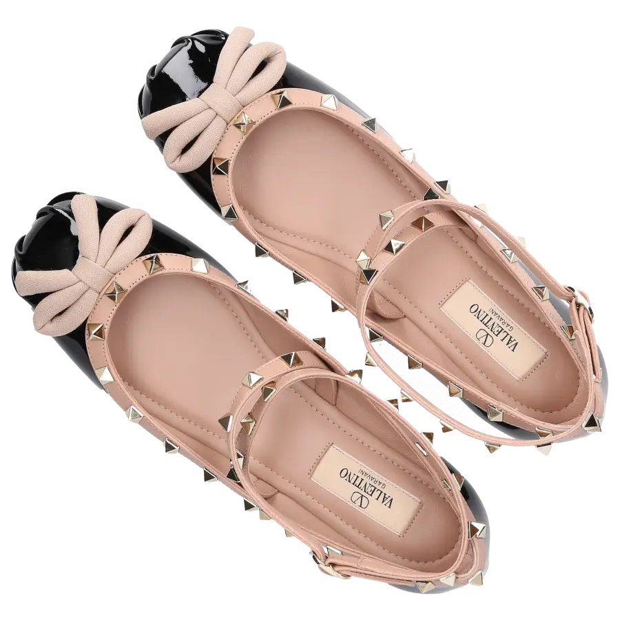 Valentino Garavani - Ballerinas ROCKSTUD Lackleder - schwarz