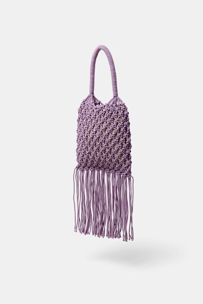 Gehäkelte Tote Bag mit Streifen und Tasseln