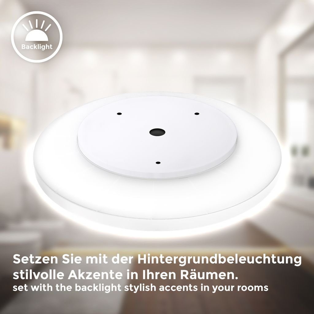 B.K.Licht Deckenleuchte Deckenlampe 18W 2.400lm IP44 4.000K - BKL1558, LED fest integriert, Spritzwasserschutz Ultraflach Ø290x35 mm (DxH)
