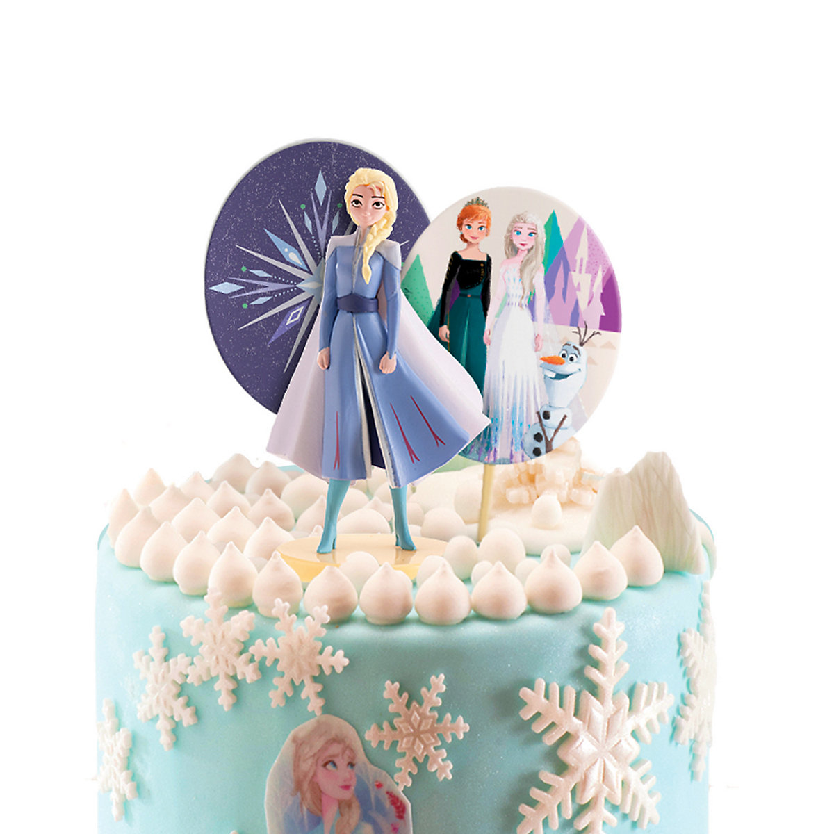 Tortendeko Set Frozen mit Elsa und 2 Kerzen zum Geburtstag