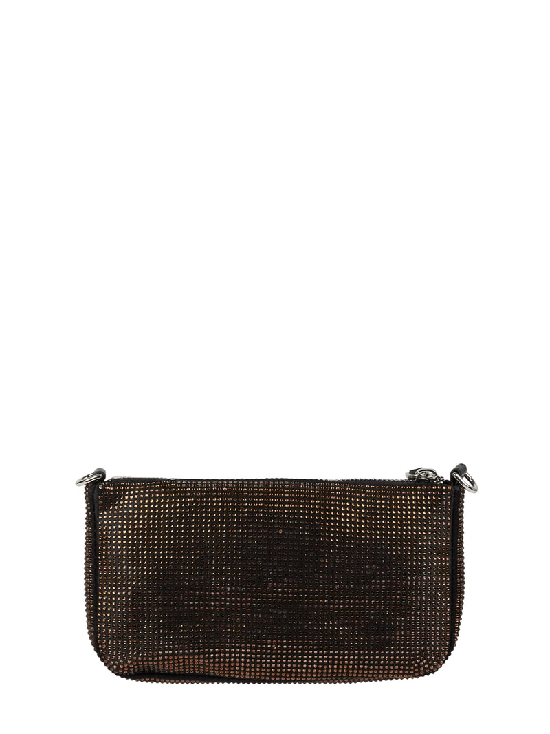 Pochette mit Strasssteinen in schwarz
