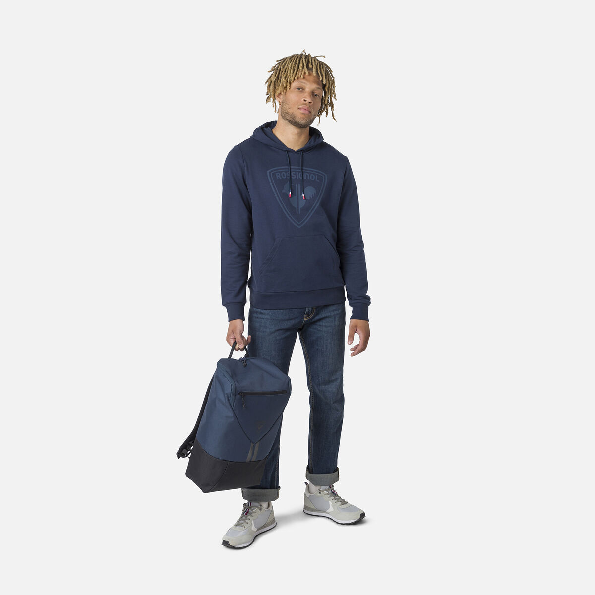 Herrensweatshirt mit Kapuze und Logo