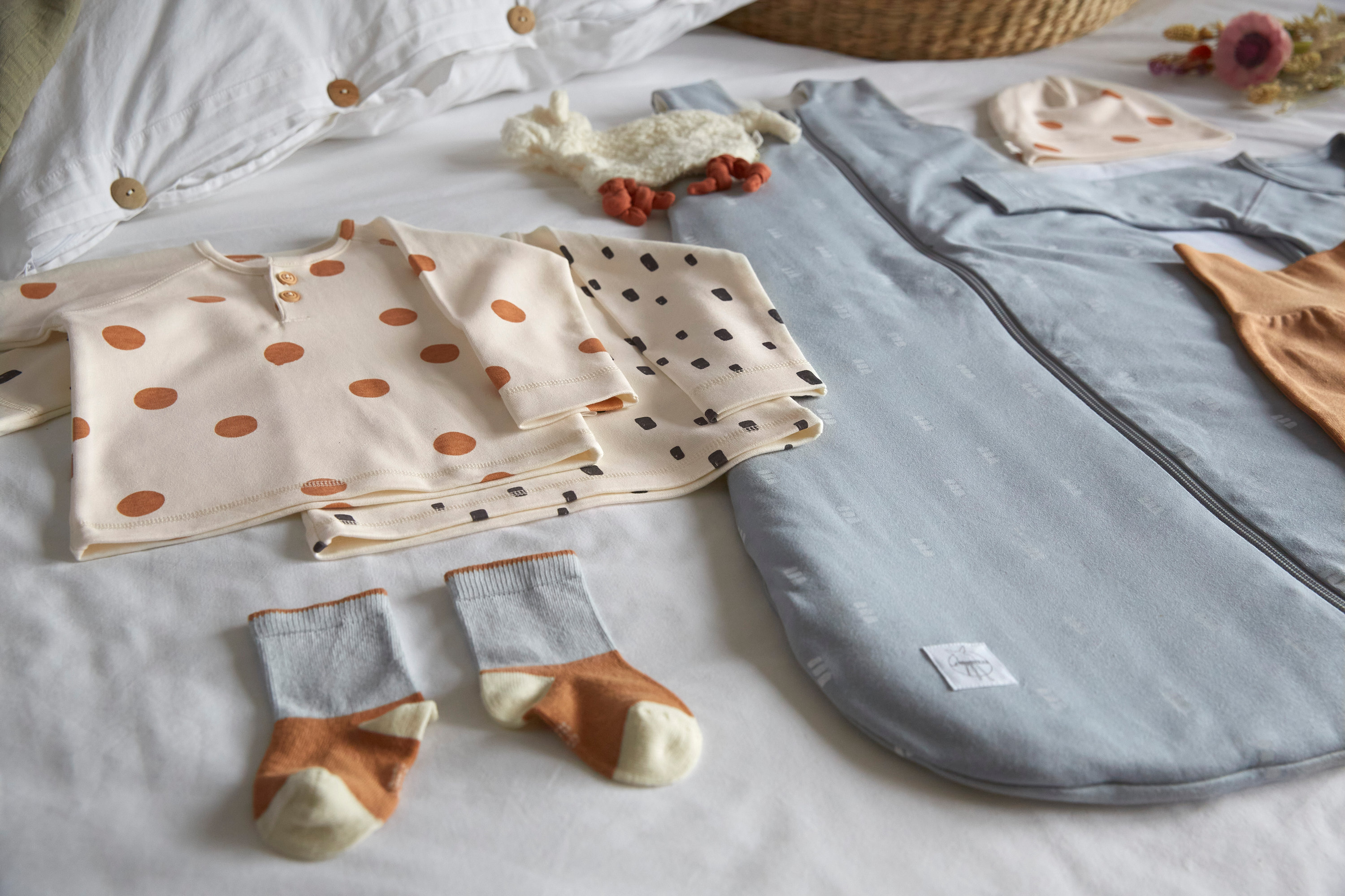 Baby Wickelshirt - Bio Baumwolle, Blocks, Hellblau