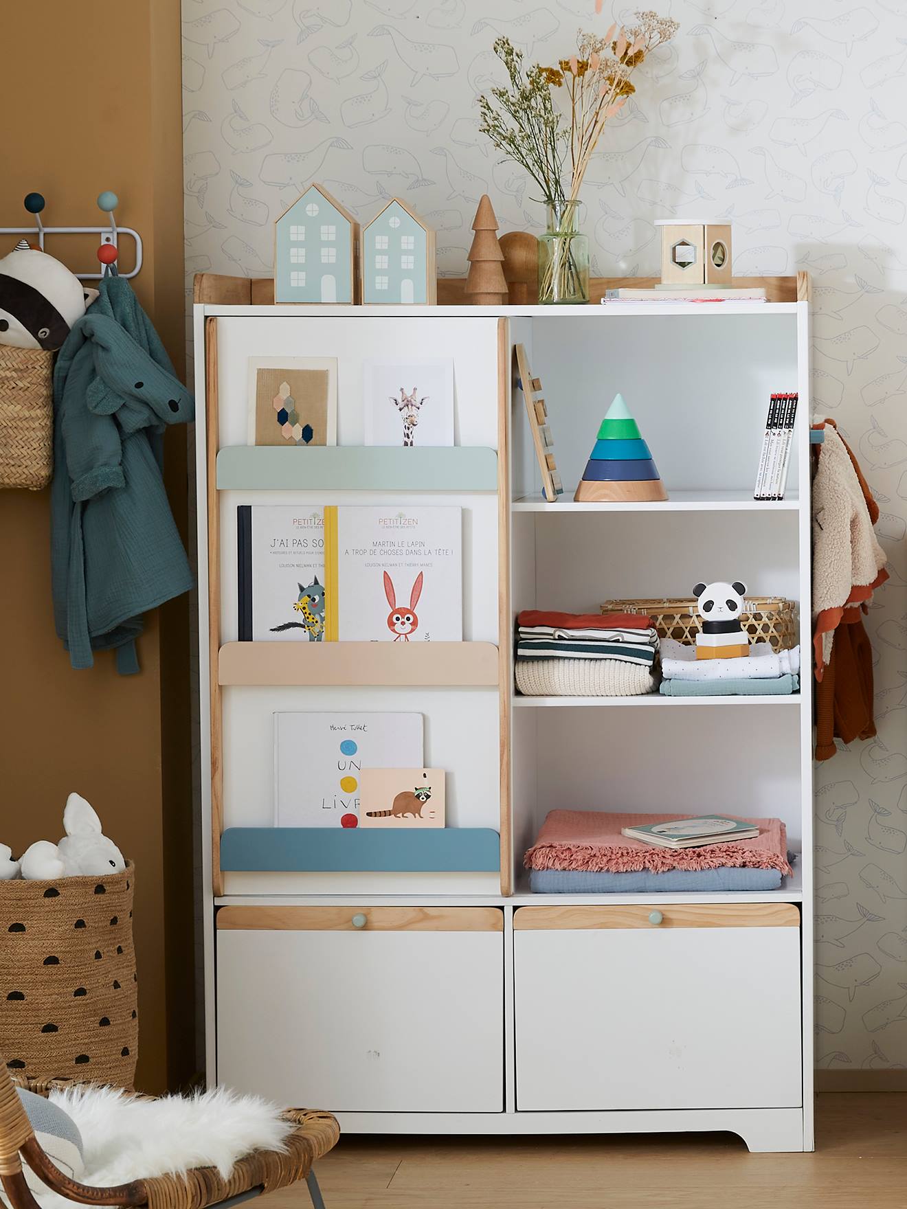 Vertbaudet Kinderzimmer Schrank ABC - weiß/natur