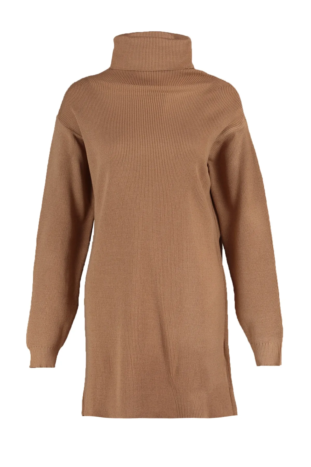 Trendyol Collection  Braunes Mini-Strickkleid mit Rollkragen TWOAW23EL00026