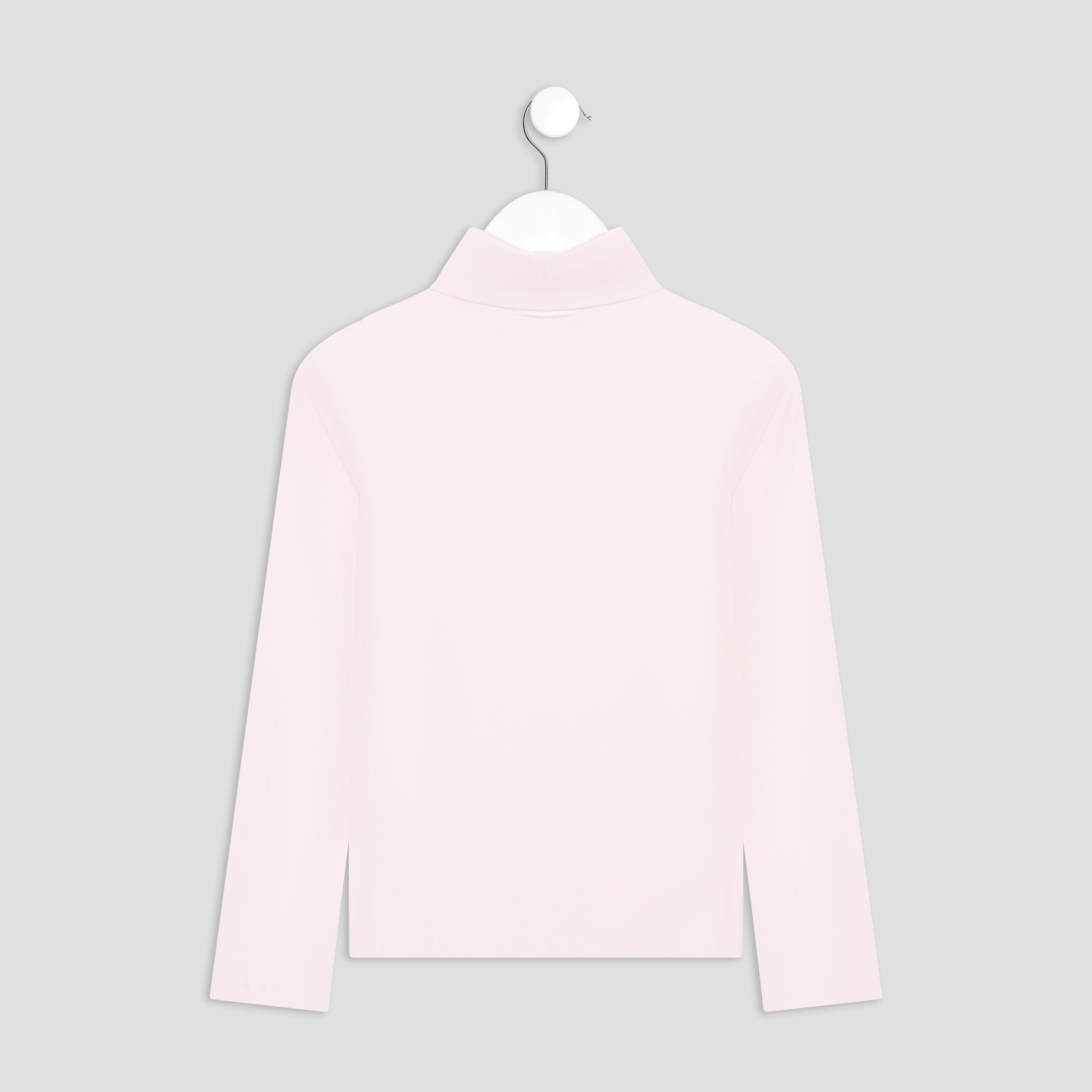 T-shirt col roulé manches longues rose clair fille | La Halle