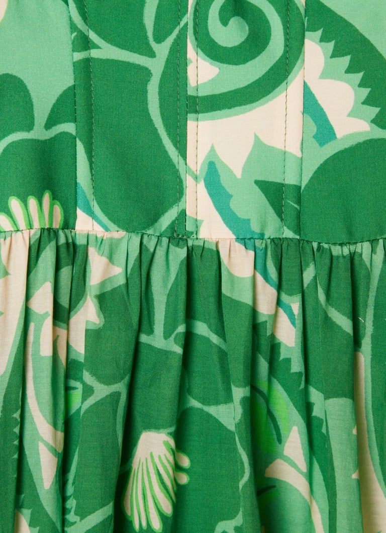 Vestido midi estampado floral de Farm Rio con mangas abullonadas