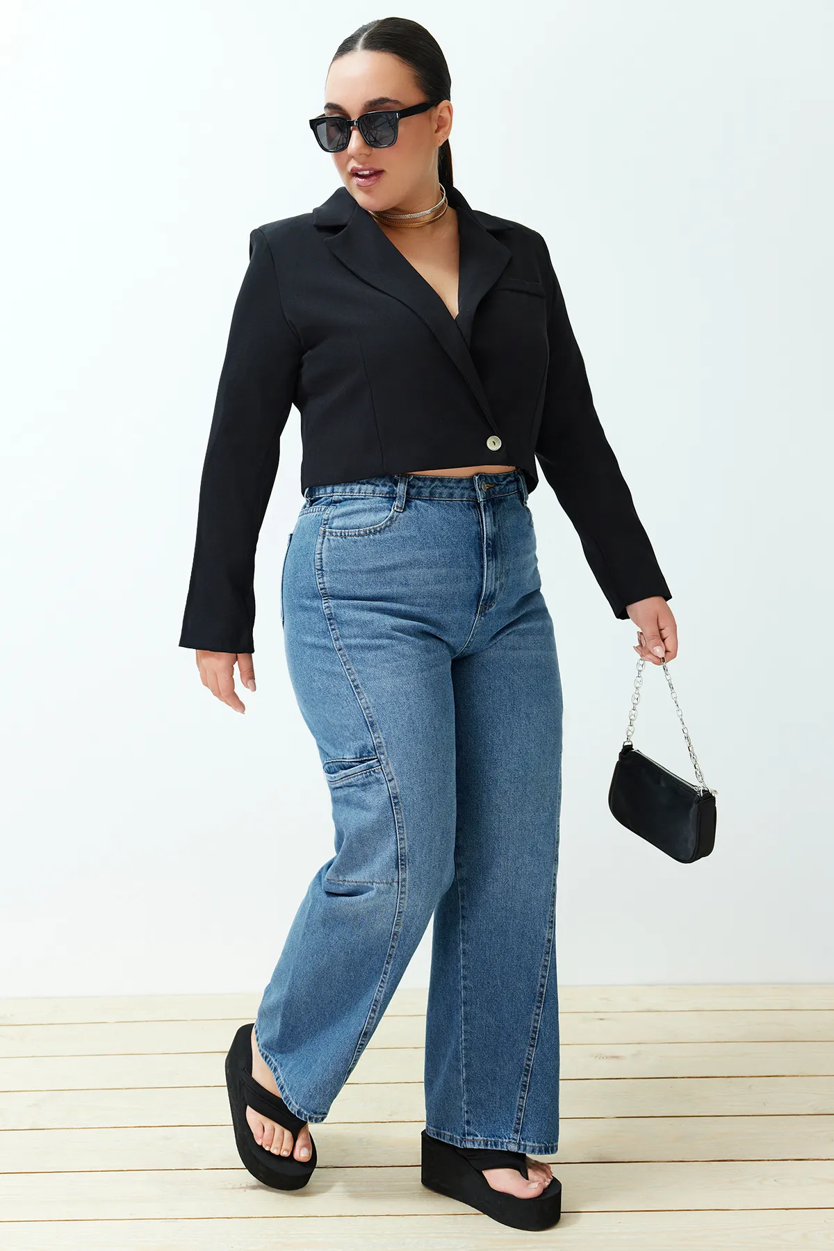 Trendyol Curve  Schwarze Blazer-Webjacke