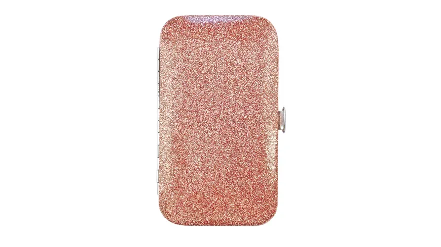 Rahmenmaniküre Etui, 3-teilig, Rosa-Gold, Glitzer Rosa-Gold Glitzer