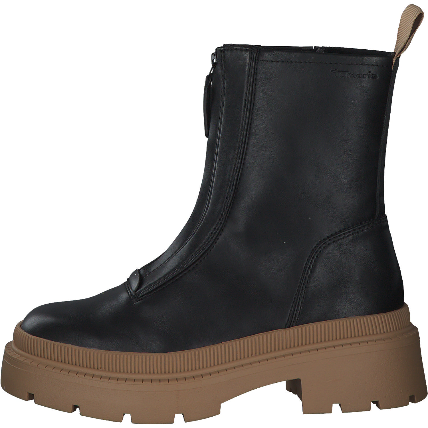Tamaris 25406, Klassische Stiefeletten, Damen, BLACK/CAMEL