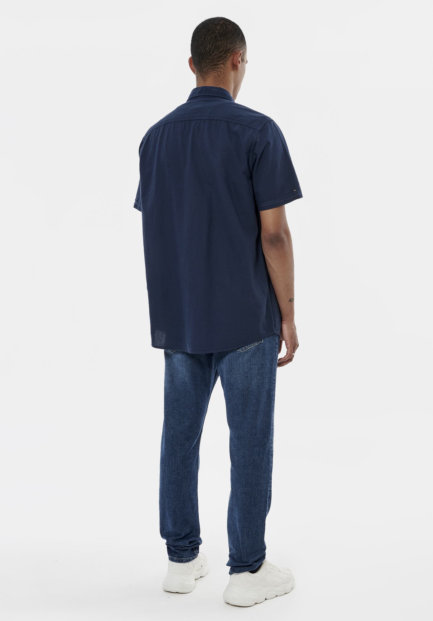 TOMAK  Chemise bleue marine homme 100% coton