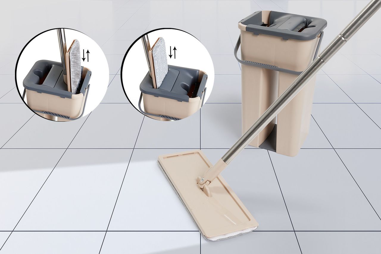 Umuzi Cleaning UMUZI selbstreinigendes Mop-Set - Mit 1 Mop