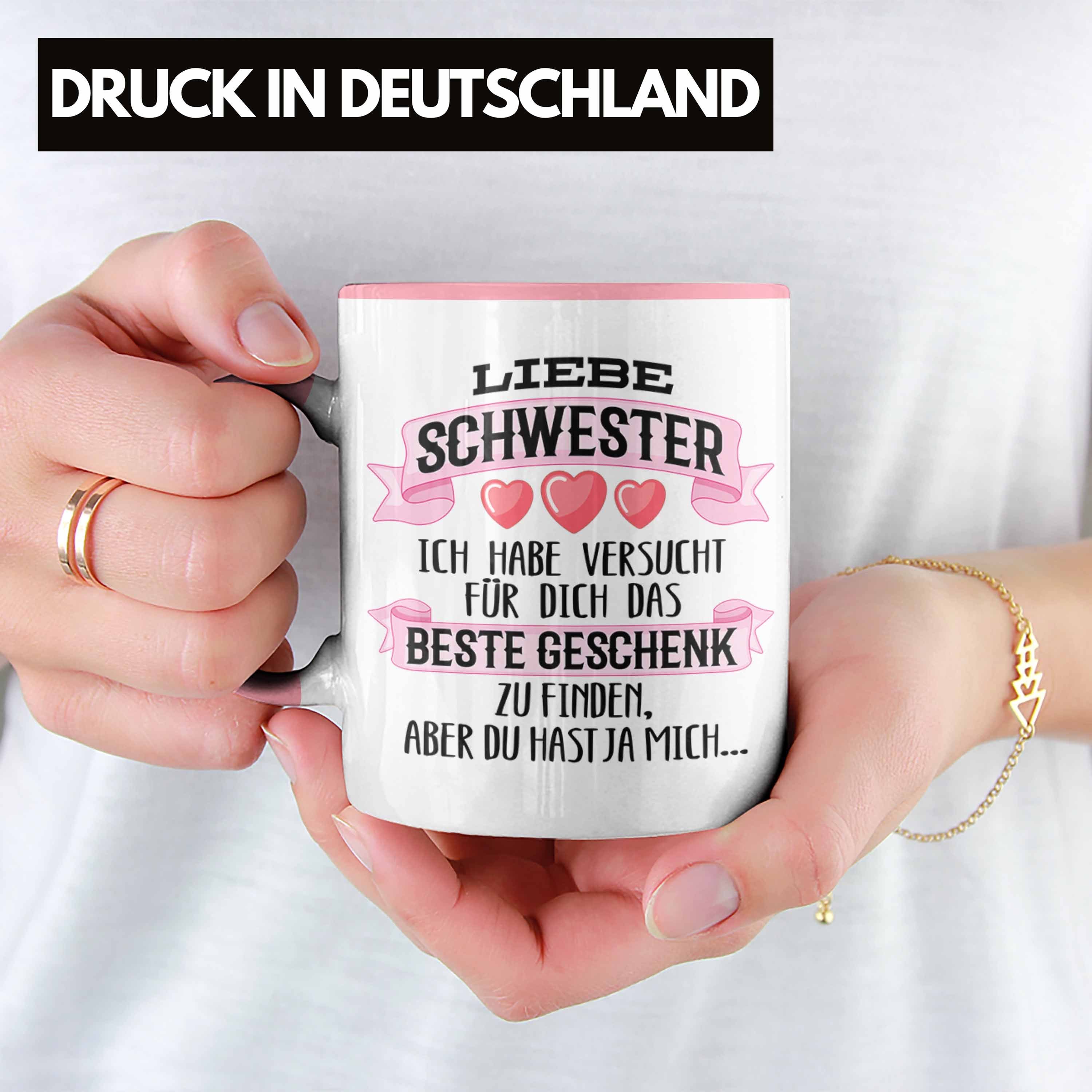 Trendation Tasse Trendation - Beste Schwester Geschenk Tasse Kaffeetasse Geburtstag Weihnachten Geschenkideen Schwestern Bruder Lustig