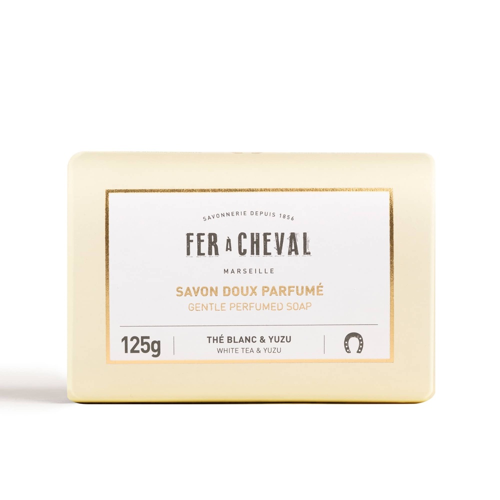 fer à cheval SAVON DOUX PARFUME -THE BLANC & YUZU 125G Savon Solide