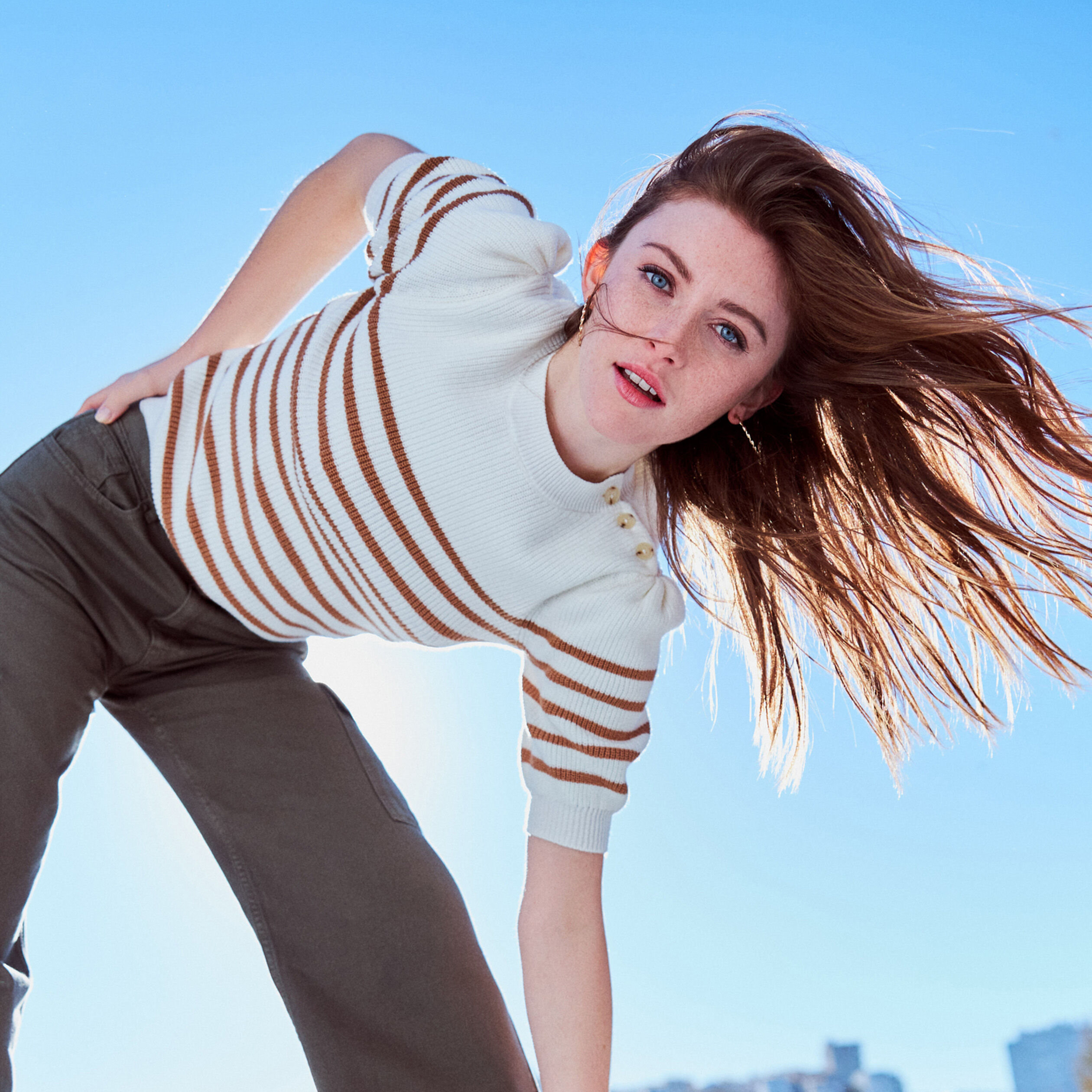 Pull manches courtes ecru femme | Cache Cache