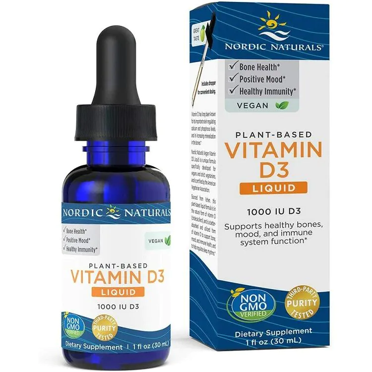 Nordic Naturals Βιταμίνη D3 Vegan 1000 IU, Συμπλήρωμα Διατροφής Βιταμίνης D3, Σταγόνες