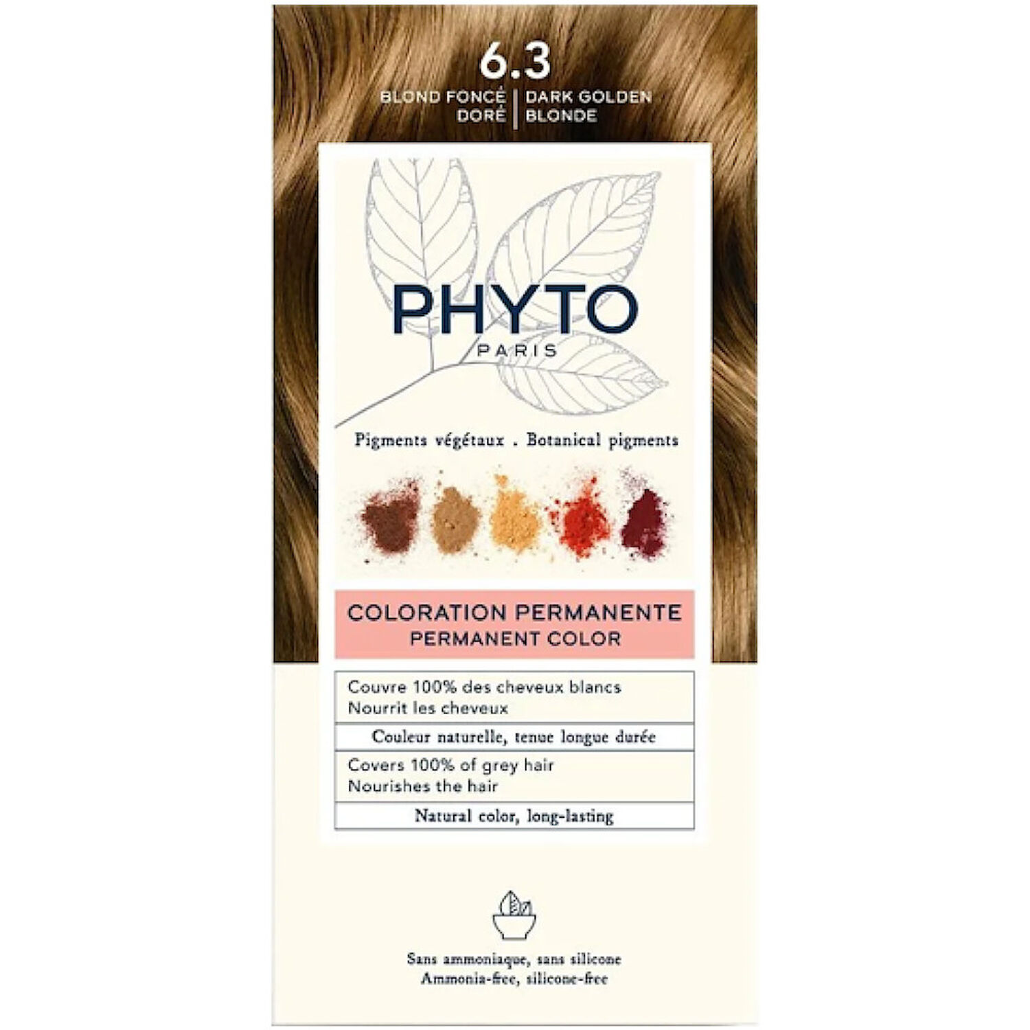 Phyto Phytocolor Coloration Permanente 6.3 Blond Foncé Doré - Cheveux Colorés Ou Blancs