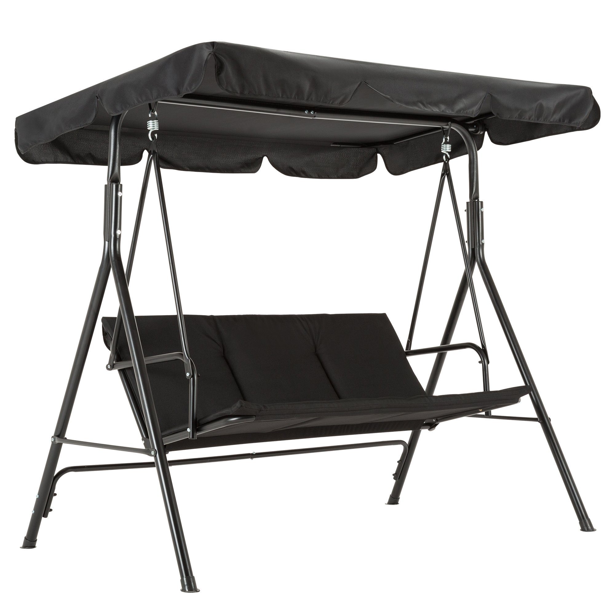 MCombo Hollywoodschaukel MCombo 3-Sitzer Hollywoodschaukel Gartenschaukel 8003/8007, 3-Sitzer, Mit gepolsterter Sitzauflage, Gartenliege Schaukelbank, Schaukelbank mit Sonnendach, outdoor