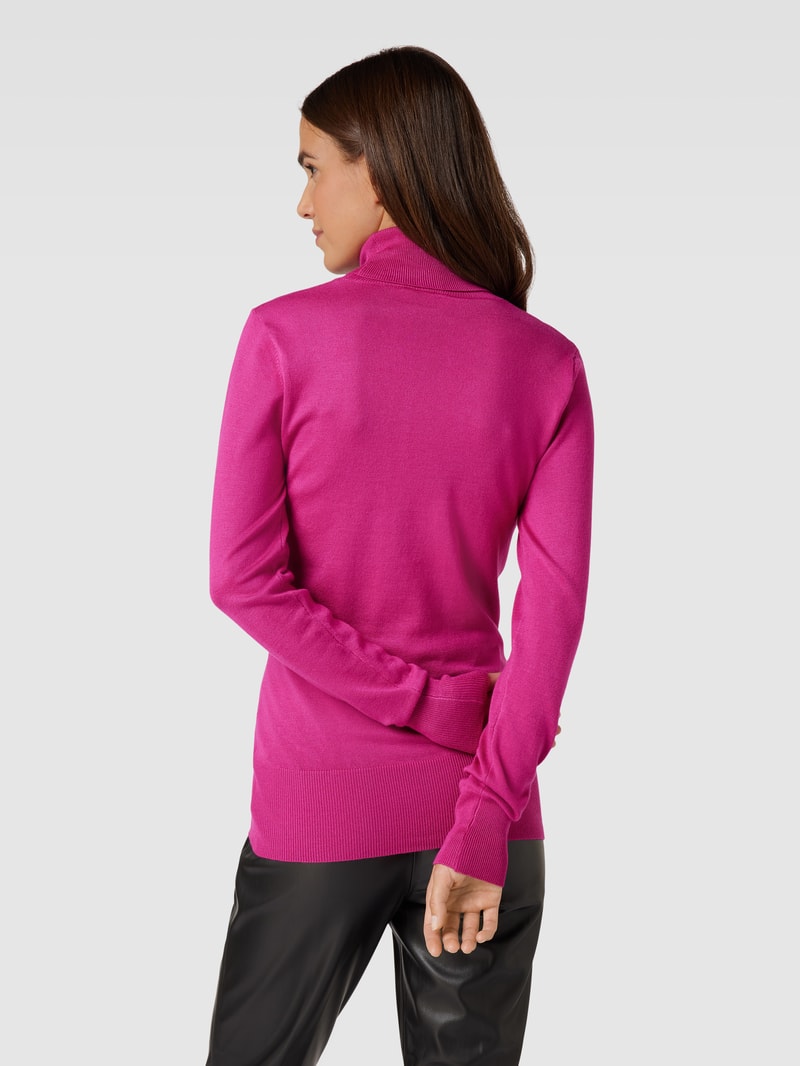 Strickpullover mit Rollkragen Modell 'ASTRID' in fuchsia