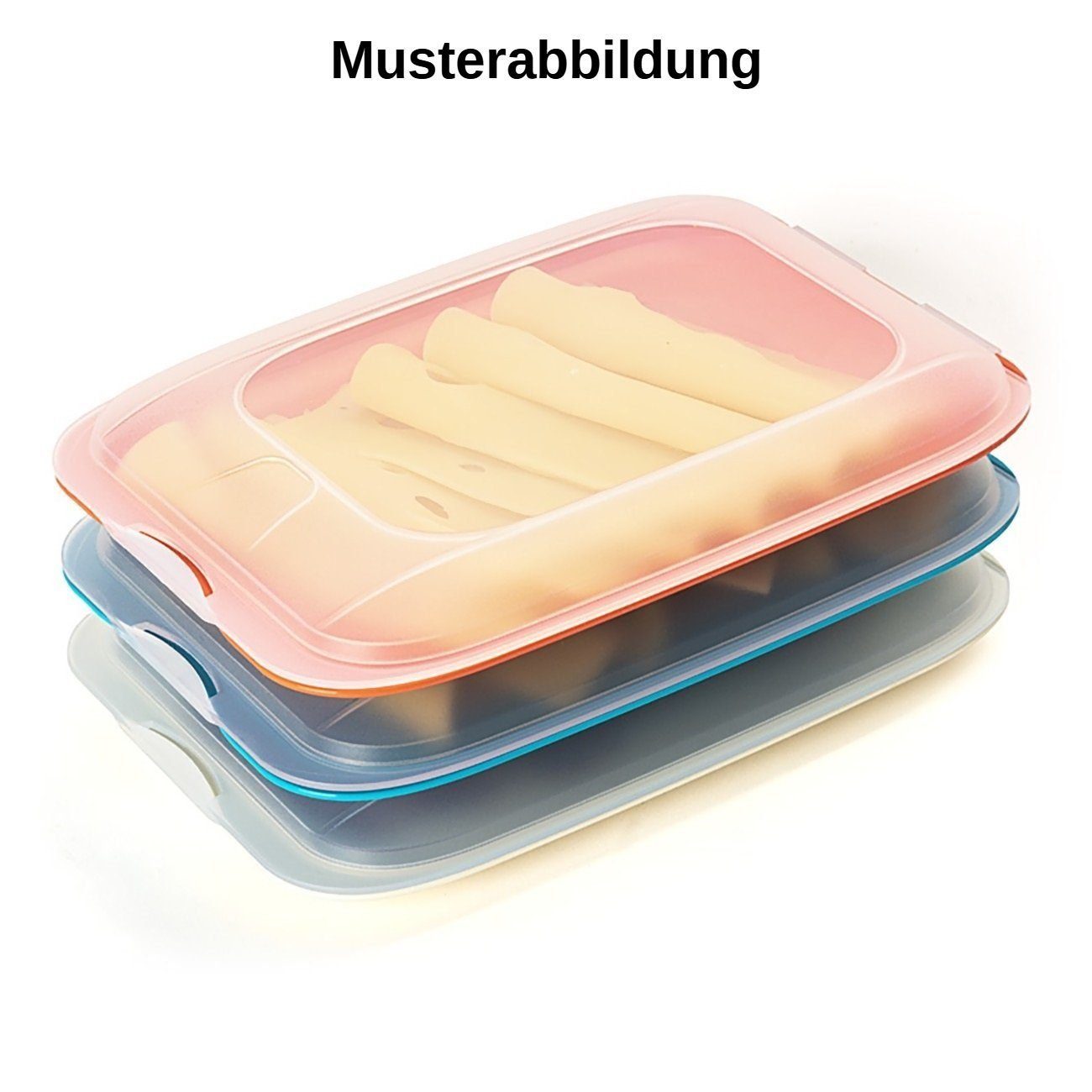 Engelland Frischhaltedose Aufschnittdosen, Kühlschrankbox, Kunststoff, Kunststoff, (Vorteils-Set, 6-tlg., mit transparentem Deckel), stapelbar, platzsparend, Ordnung im Kühlschrank, Organizer, Stapelbox