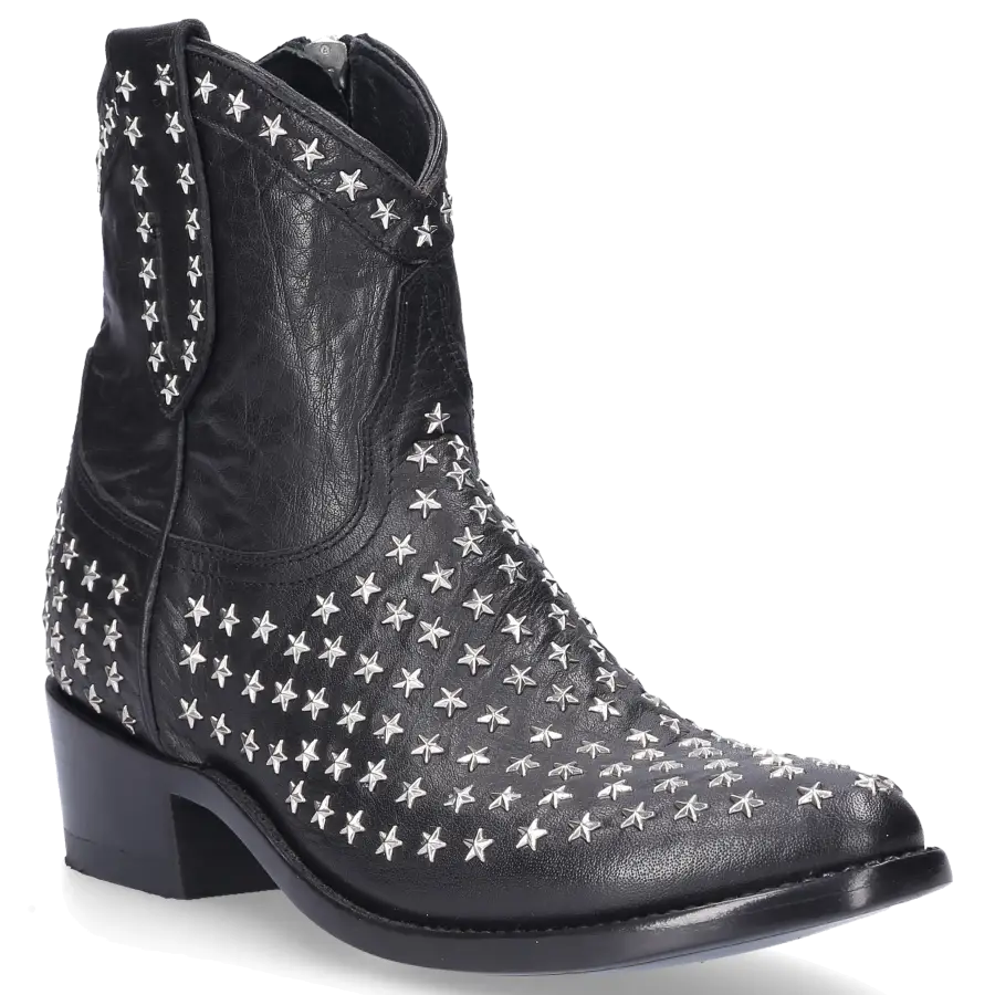 MEXICANA - Stiefel LAGUNA STAR Kalbsleder Sternenmuster schwarz - schwarz