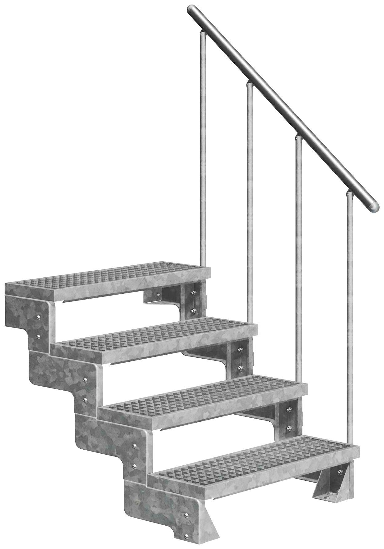 Dolle Außentreppe Gardentop, für Geschosshöhen bis 88 cm, Stufen offen, Gitterroststufen 80 cm