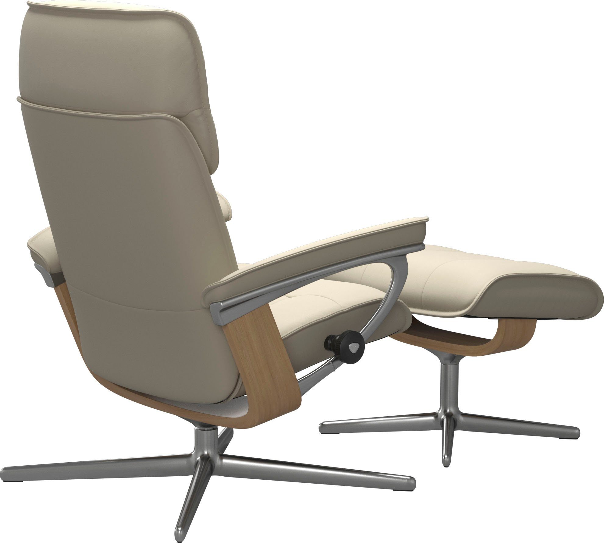 Stressless® Relaxsessel Admiral (Set, Relaxsessel inkl. Hocker), mit Cross Base, Größe M & L, Holzakzent Eiche
