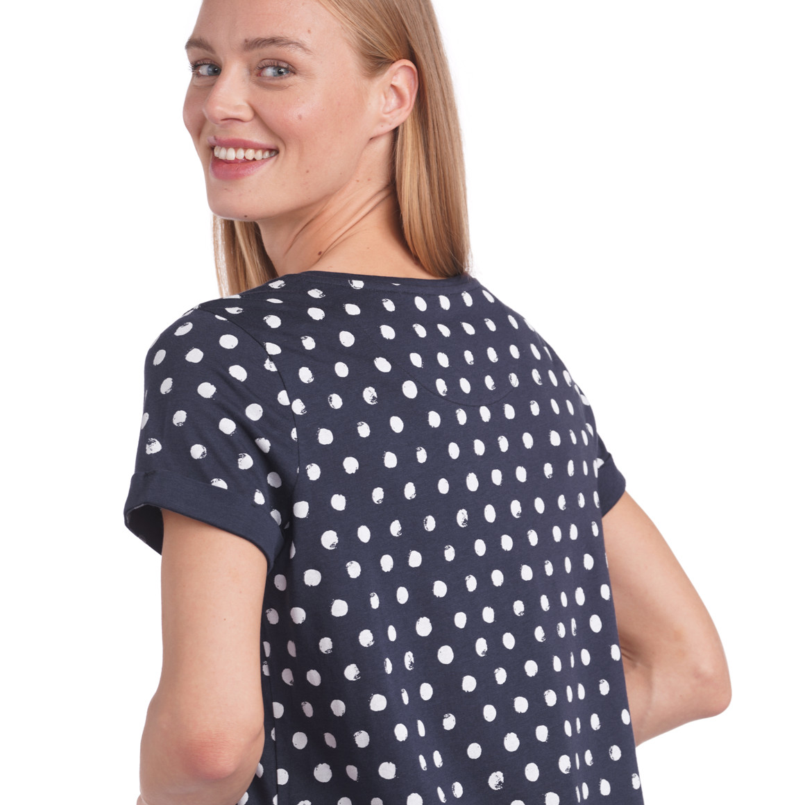 Damen Schlafshirt mit Punkte-Allover