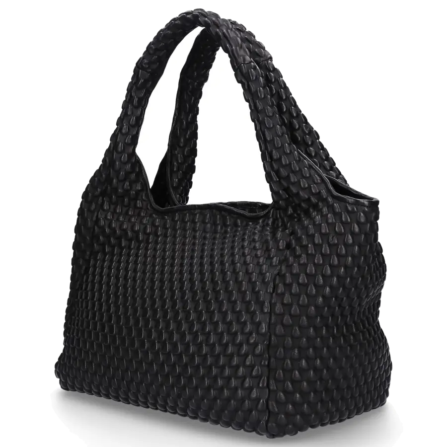 Tissa Fontaneda - Handtasche SIMPLE MATTER M Nappaleder Logo schwarz - schwarz