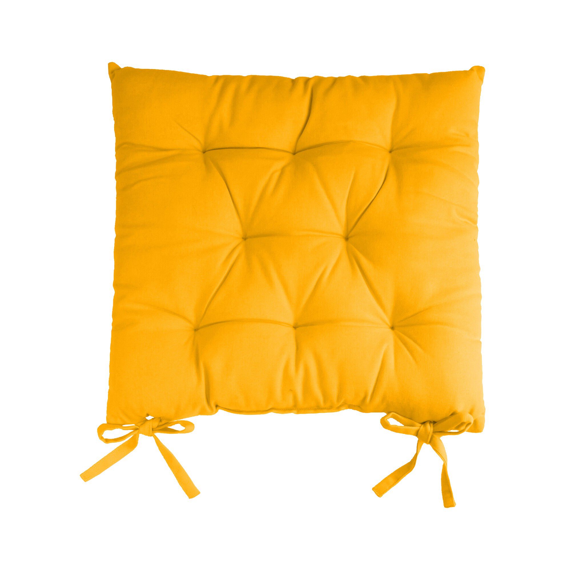 Galette de chaise carrée unie coton bachette