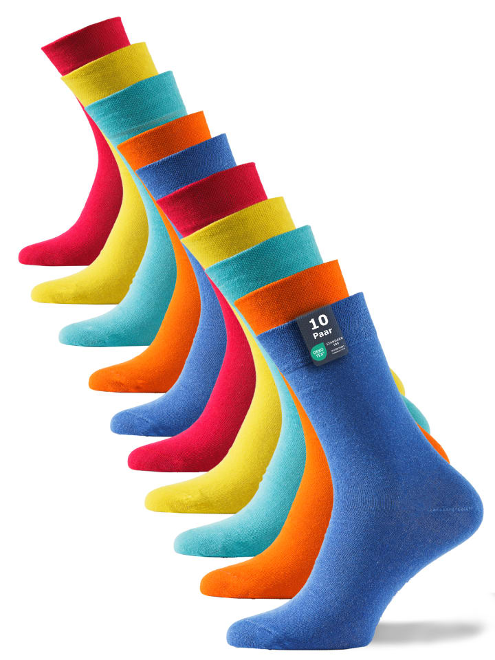 Cotton Prime® 10 Paar Unisex Socken Baumwollsocken - Back to Basic in Fun Colours günstig kaufen