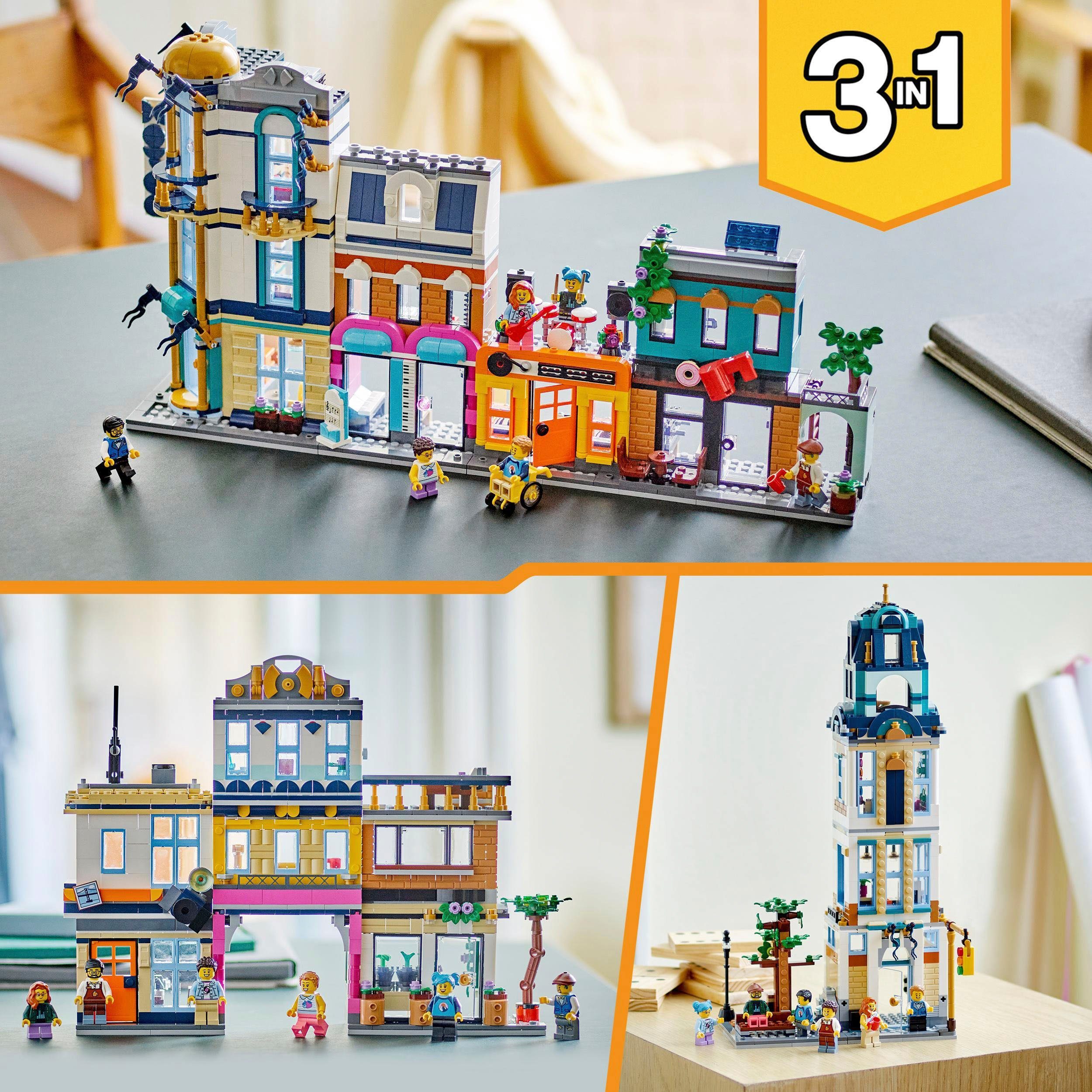 LEGO® Konstruktionsspielsteine Hauptstraße (31141), LEGO® Creator, (1459 St), Made in Europe