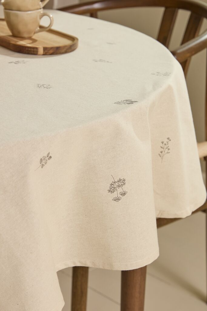 ENGFIOL Tischdecke Ø160 beige-grau