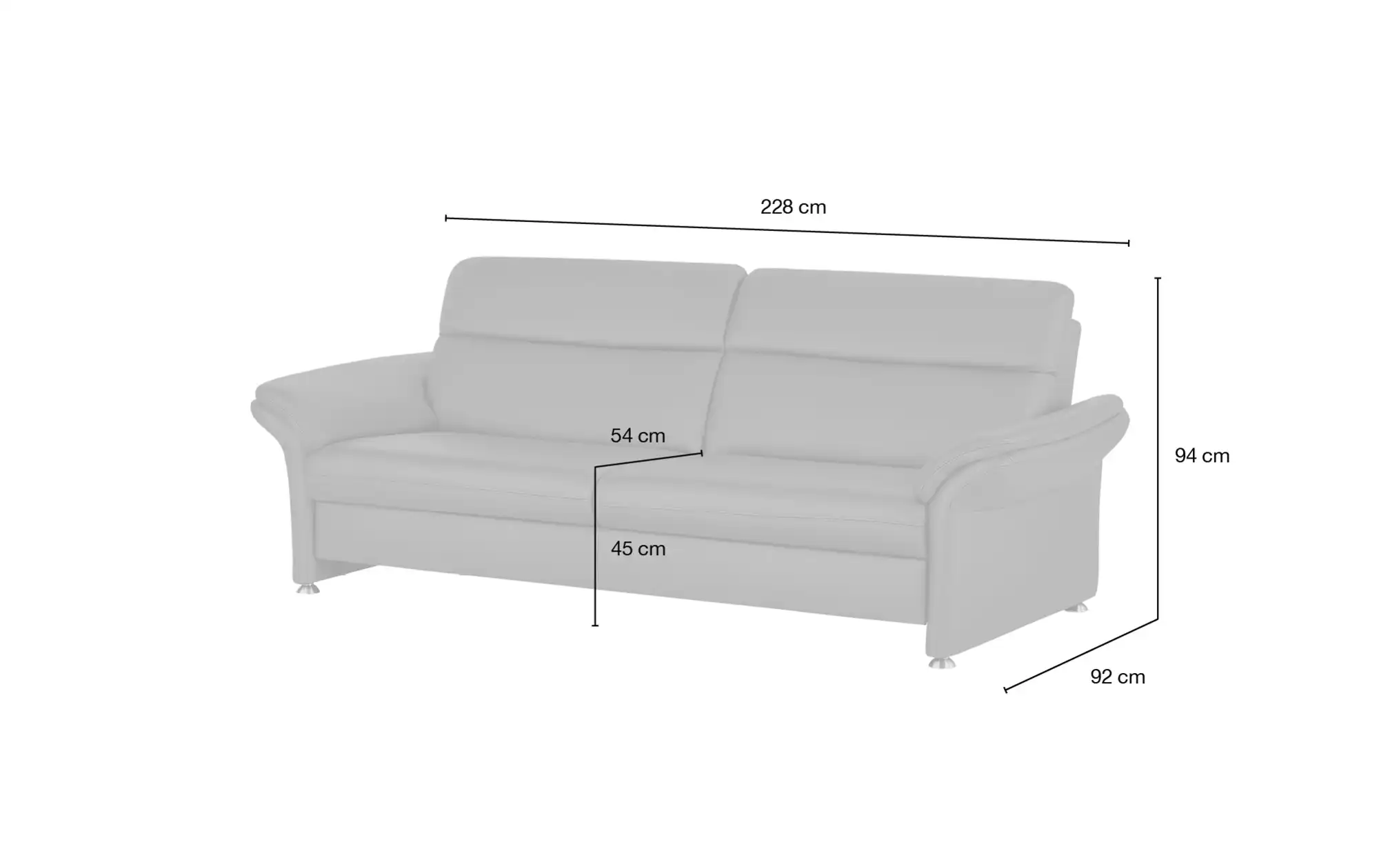 Kollektion Kraft Einzelsofa Leder Manon