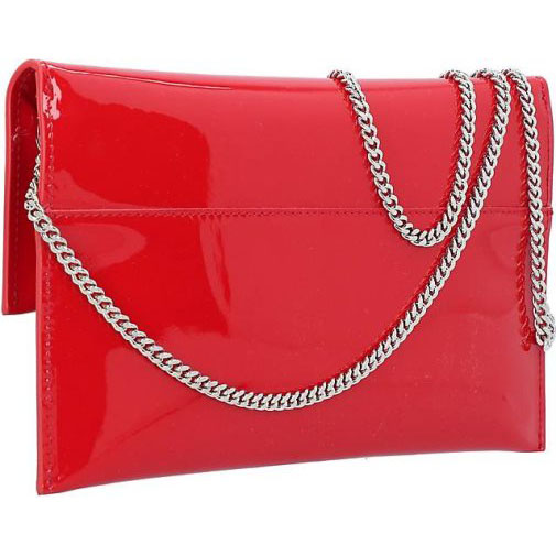 Patrizia Pepe Fly Glossy Clutch Tasche Leder 28 cm