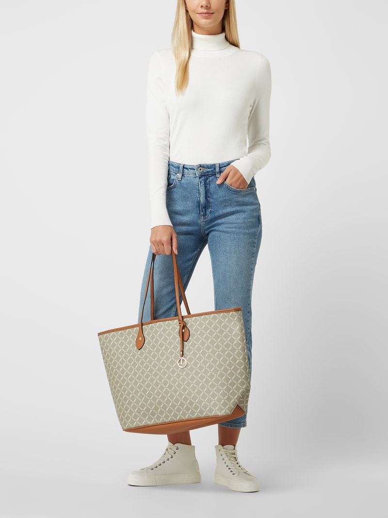 Shopper mit Logo-Muster Modell 'Filiberta' in stein