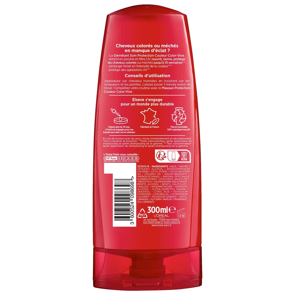 L'Oréal Paris Elseve Color-Vive Démêlant Cheveux Colorés 300ml Après-shampoing démêlant