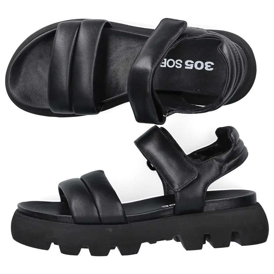 305 SOBE - Sandalen KRABI Kalbsleder - schwarz