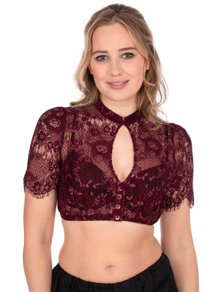 KRÜGER Dirndlbluse 213166 in bordeaux günstig kaufen 34