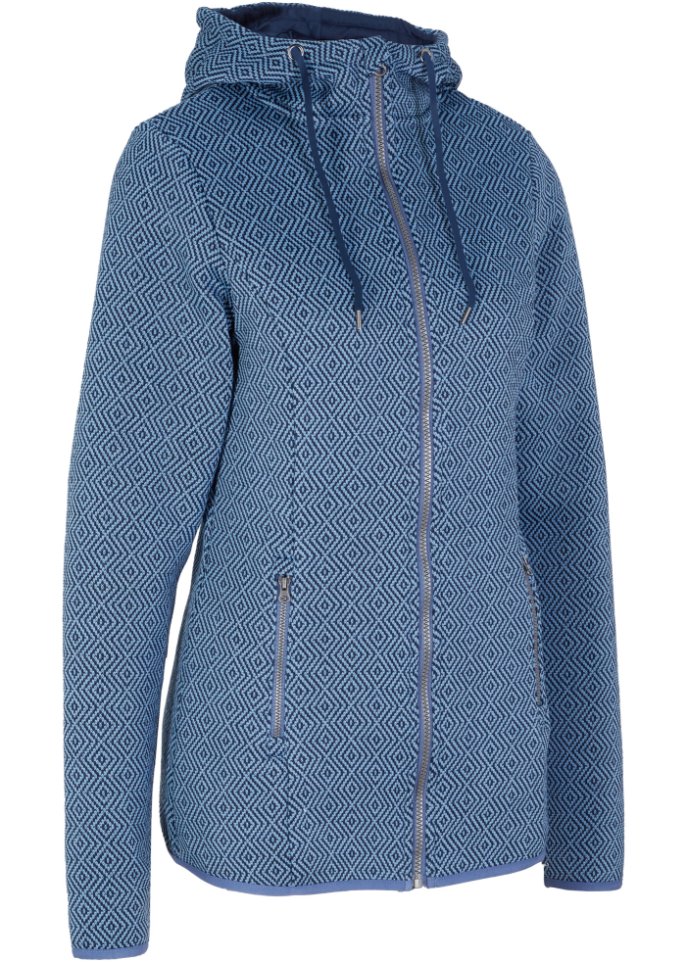 Strickfleecejacke mit verschließbaren Taschen