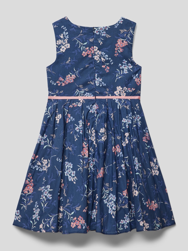 Minikleid mit floralem Muster in marineblau