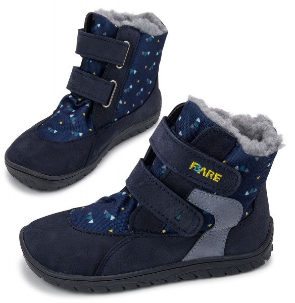 Fare Bare |vB ~ Winterstiefel Leder + Tex ~ Blau