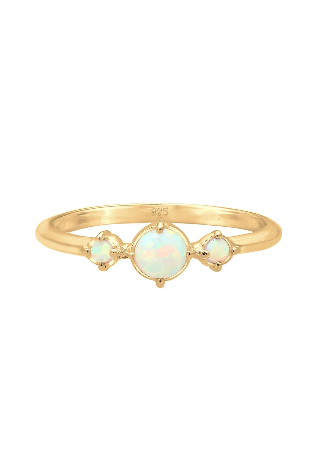 ELLI  Ring Trend Bandring Trio Geo Vintage Opale 925 Silber