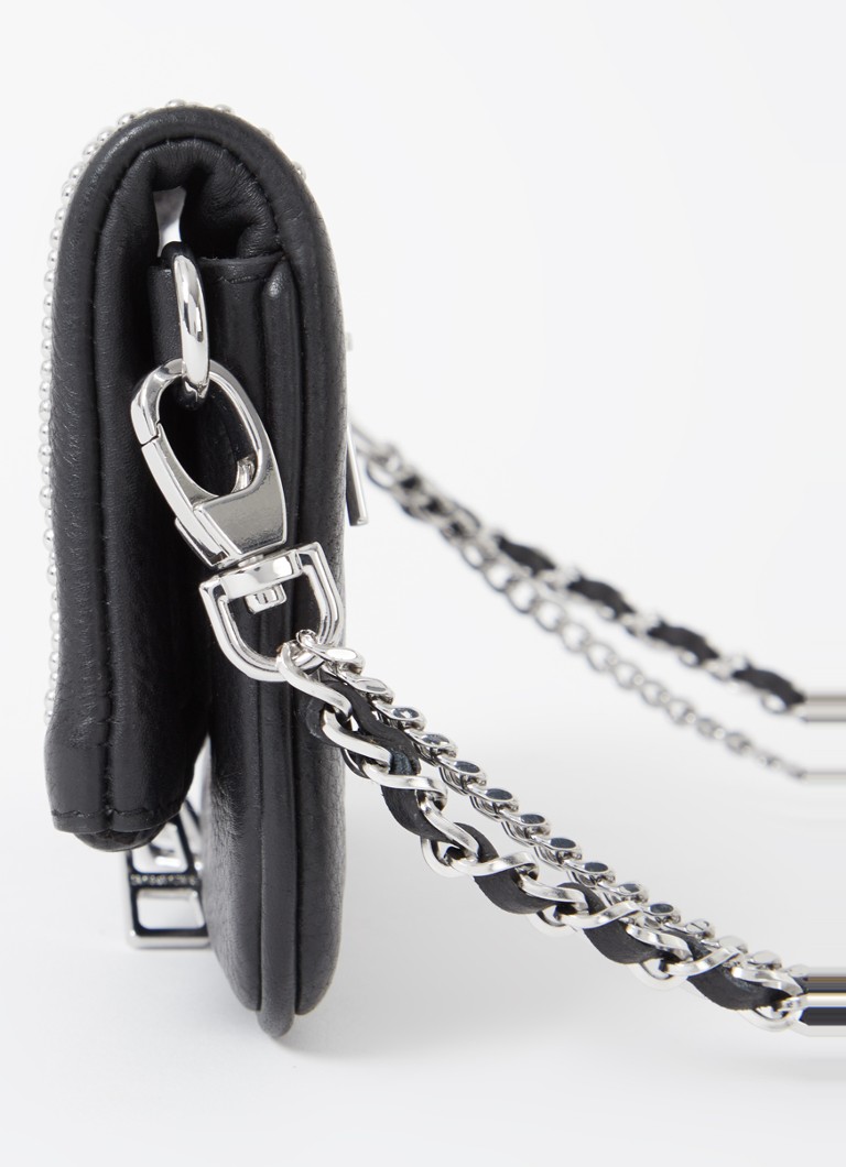 Geantă Zadig&Voltaire Rock Nano cu buline, din piele cu ținte.