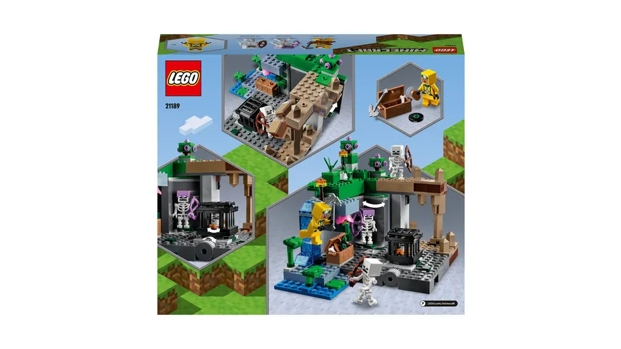 LEGO Minecraft 21189 Das Skelettverlies, Höhle, Spielzeug Set mit Figuren
