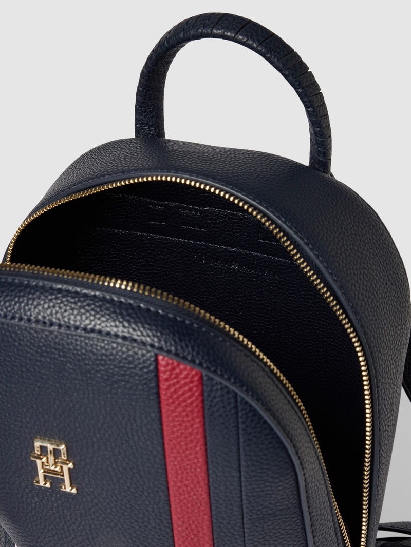 Rucksack in Leder-Optik Modell 'EMBLEM' in marineblau